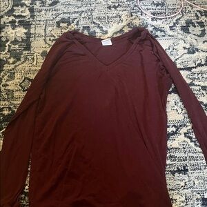PINK Victoria's Secret Maroon Long Sleeve Top